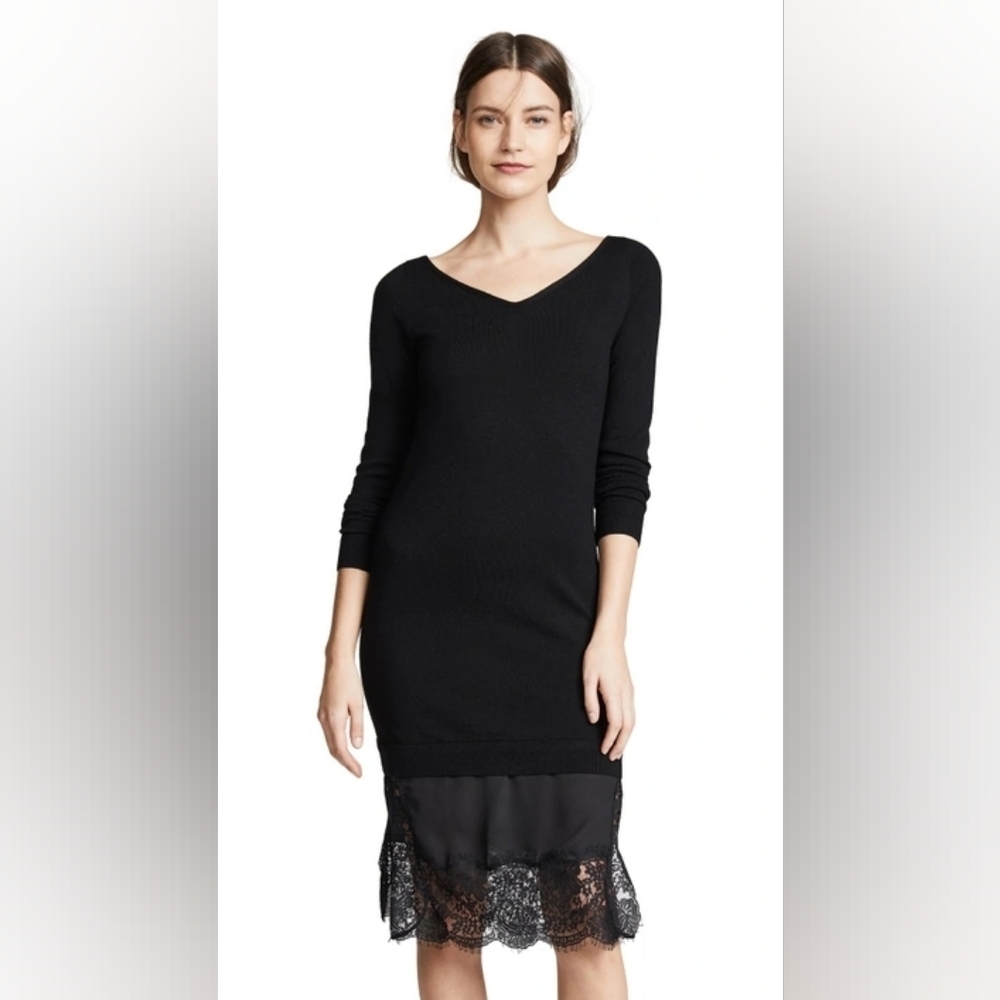 Club Monaco Burgundy Tamila Lace Hem Dress